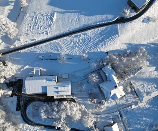 Wirkstatt Auboden und Pernmakulturgarten im Winter